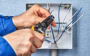 Domestic electricity panel wiring clean installation inside the circuit box